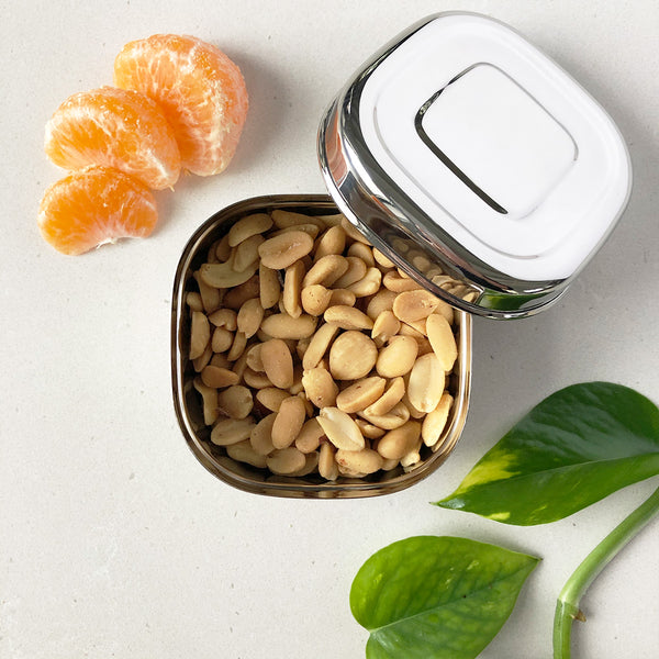 Stainless Steel Square Container With Nuts - Eco Stuff